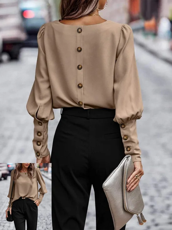 Casual Buttoned Blouse