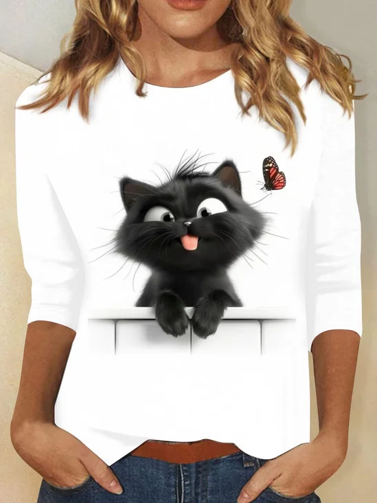 Loose Cat Casual T-Shirt