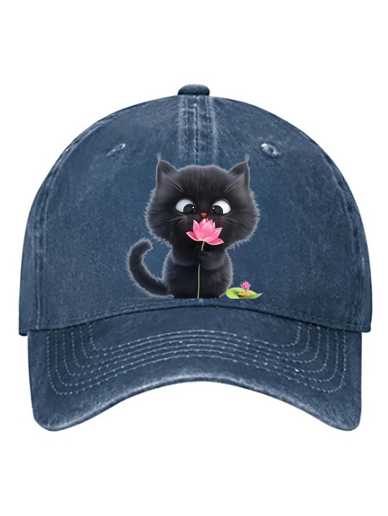 cat pure cotton baseball cap