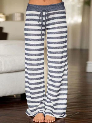 Knitted Casual Striped Loose Pants