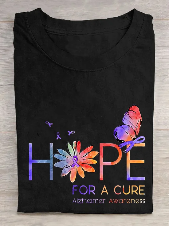 Women's Hope For A Cure Purple Ribbon T-Shirt