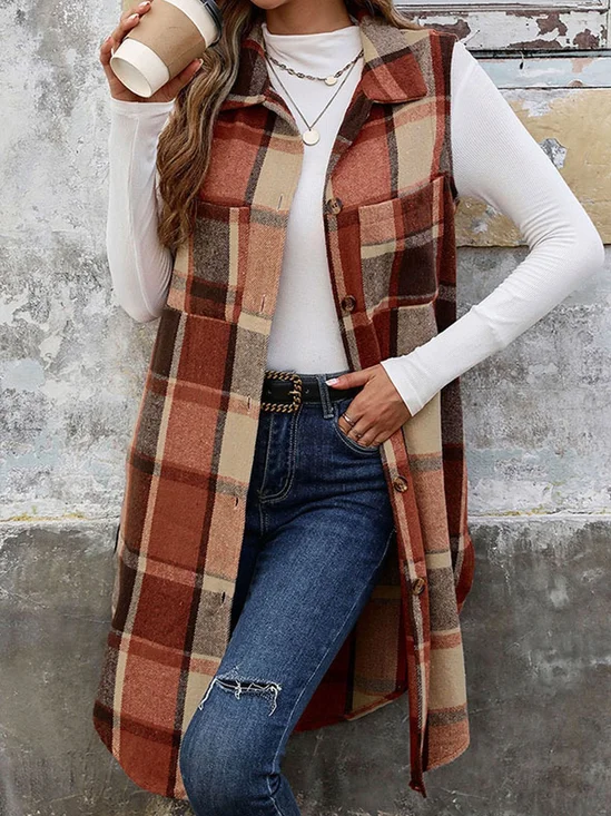 Plaid Loose Casual Vest