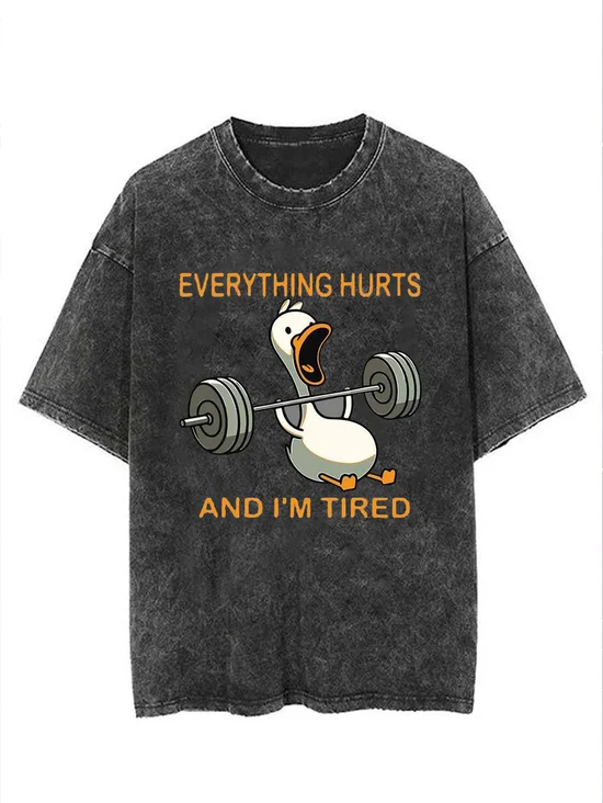 Casual Loose Duck Text Letters T-Shirt