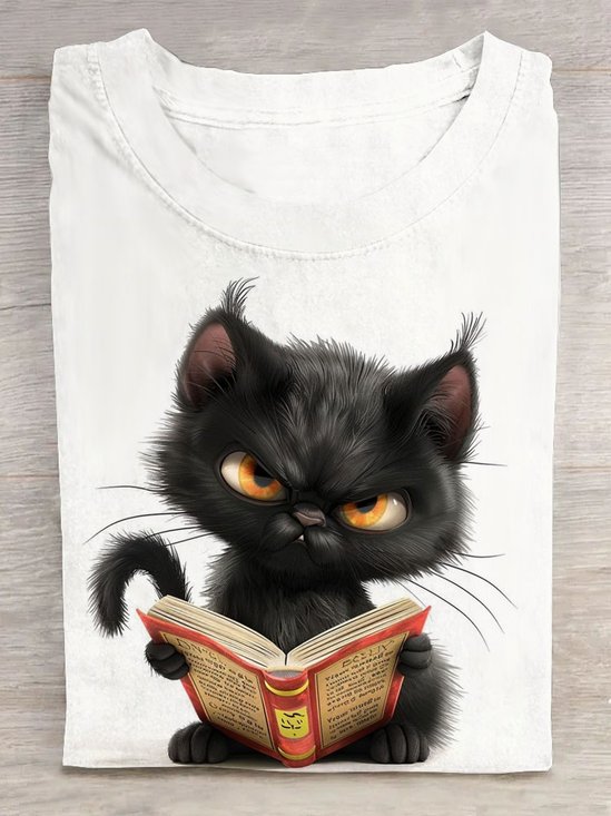 Funny Cat Printed Casual T-shirt