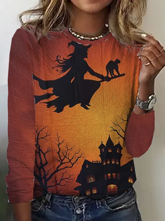 Casual Halloween Jersey T-Shirt