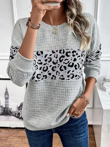 Leopard Loose Casual Sweatshirt