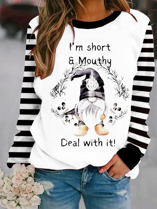 I’m short and mouthy deal with it Halloween Skull Sweatshirt