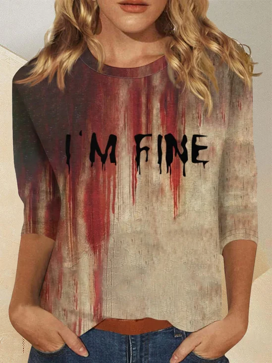 Halloween Crew Neck Jersey Casual T-Shirt