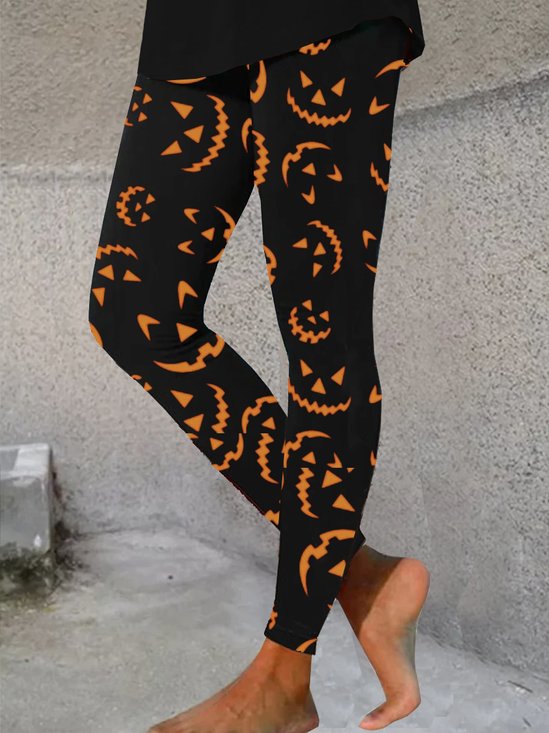 Tight Jersey Halloween Casual Leggings