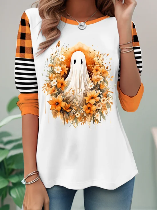 Halloween Loose Jersey Casual T-Shirt