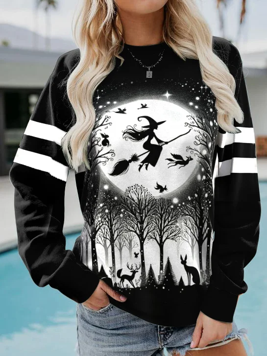 Halloween Casual Loose Crew Neck Sweatshirt