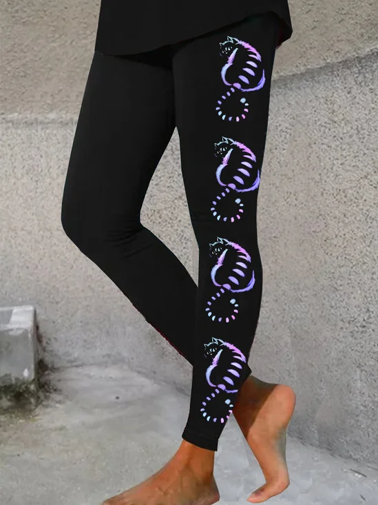 Cat Tight Jersey Casual Leggings