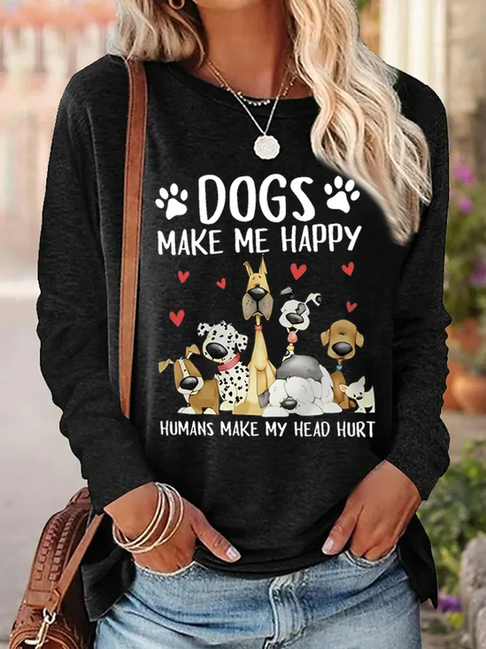 Loose Casual Dog Blouse