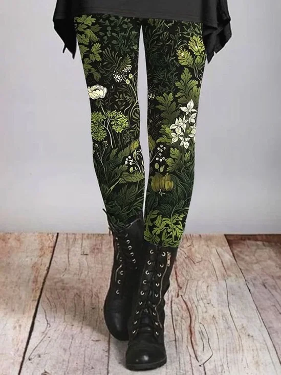 Casual Tight Floral Jersey Leggings