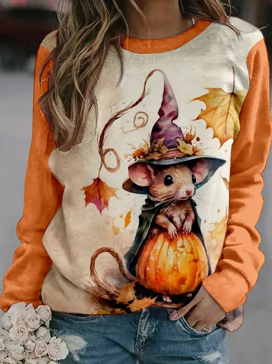 Crew Neck Casual Loose Halloween Sweatshirt