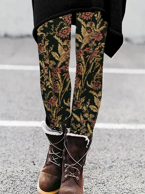 Vintage Floral Jersey Leggings