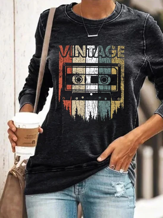 Loose Hippie Casual Crew Neck Sweatshirt