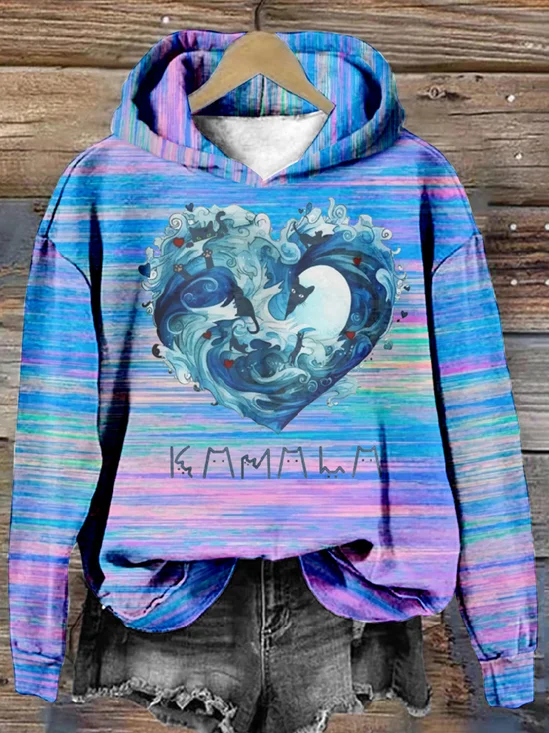 Blue Cats Wave For Kamala Childless Cat Lady Hoodie