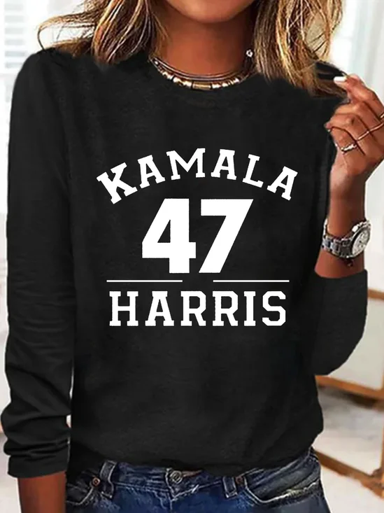 Kamala Harris 47 letter printed T-shirt