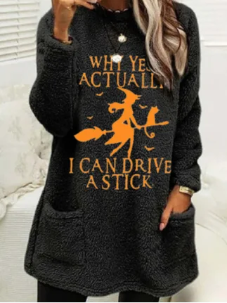 Halloween Crew Neck Casual Blouse