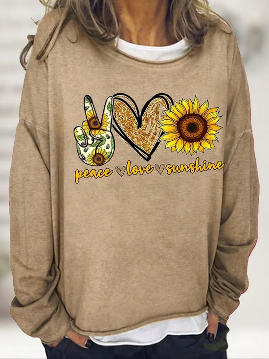 Hippie Peace Love Sunflower