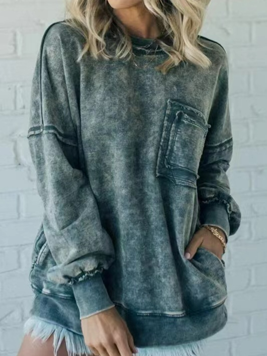 Plain Casual Crew Neck Sweatshirt