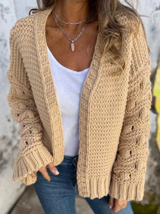 Loose Yarn/Wool Yarn Casual Cardigan