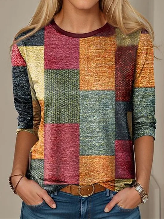 Plaid Print Women's T shirt