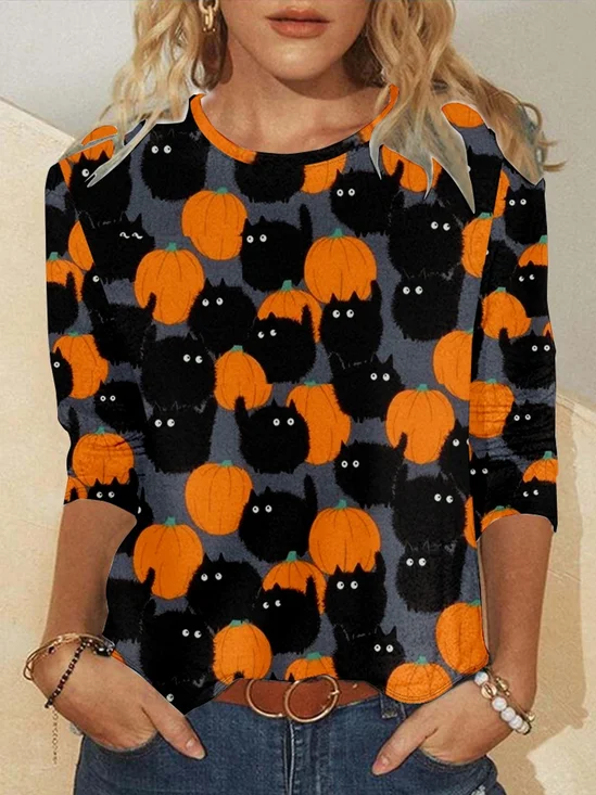 Halloween Casual Jersey T-Shirt