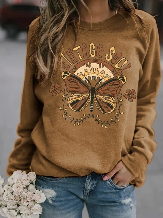 Vintage Hippie Soul Crew Neck Sweatshirt