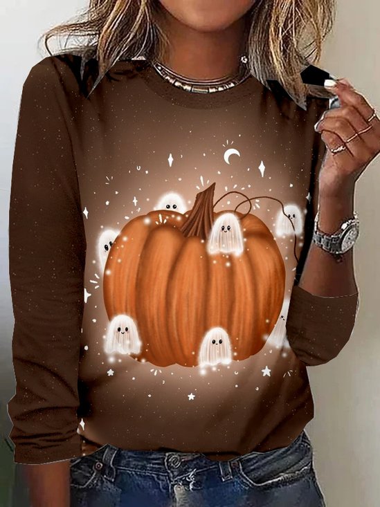 Halloween Crew Neck Casual Loose T-Shirt