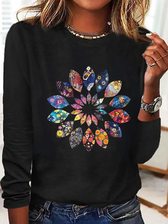 Hippie Flower Vitality Casual Women's T-shirt