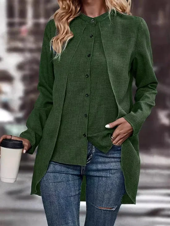 Casual Loose Stand Collar Blouse
