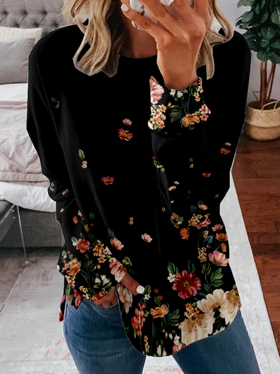 Crew Neck Casual Sweatshirt