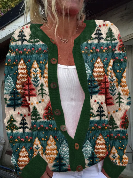 Casual Regular Fit Floral Cardigan