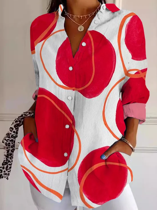 Geometric Casual Regular Fit Shirt Collar Shirt
