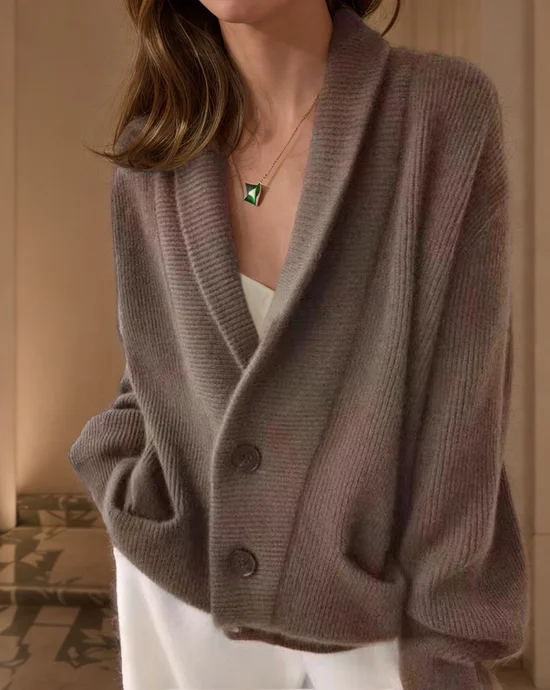 Buckle Casual Plain Wool/Knitting Cardigan