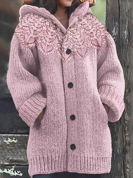 Hoodie Wool/Knitting Casual Cardigan