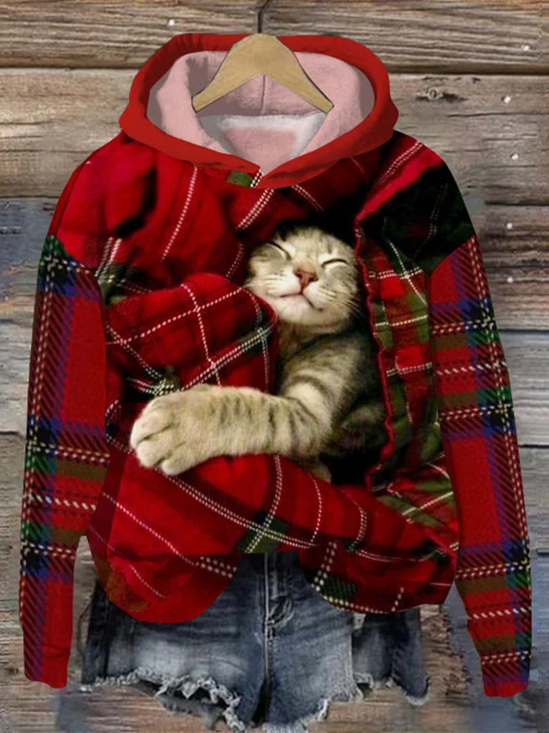 Casual Cotton Santa Claus Loose Hoodie