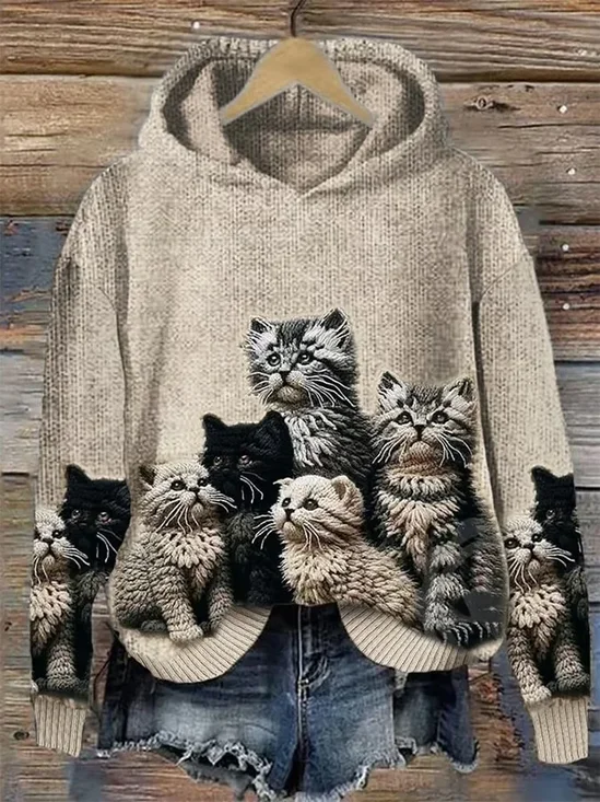 Women's Simple Cat Sweater