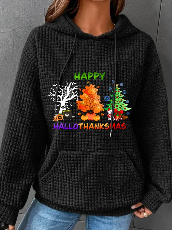 Hallothanksmas Simple Loose Hoodie