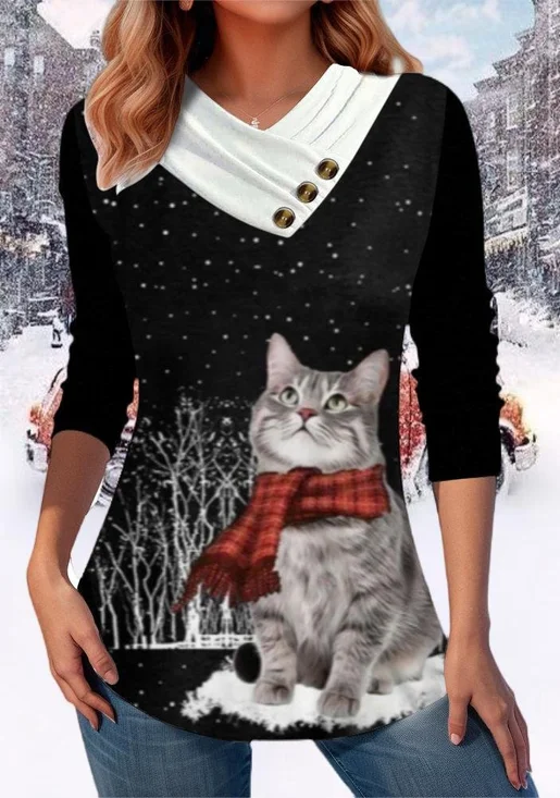 Christmas Casual V Neck T-Shirt