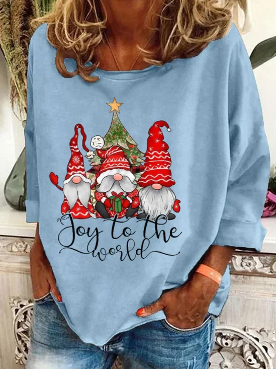 Joy To The World Gnome Christmas Casual Sweatshirt