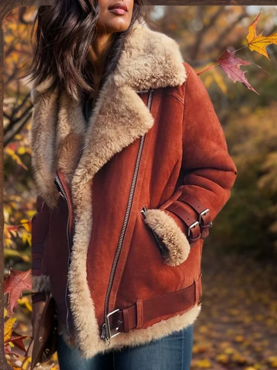 Fluff/Granular Fleece Fabric Casual Jacket
