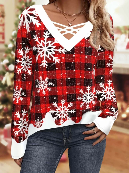 Casual Cross Neck Blouse