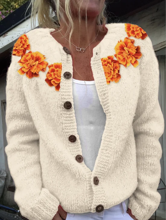 Casual Regular Fit Wool/Knitting Cardigan