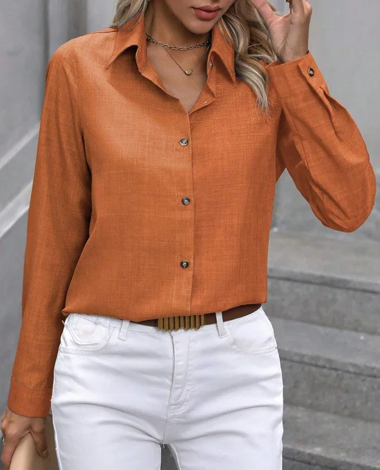 Vintage Regular Fit Plain Shawl Collar Shirt