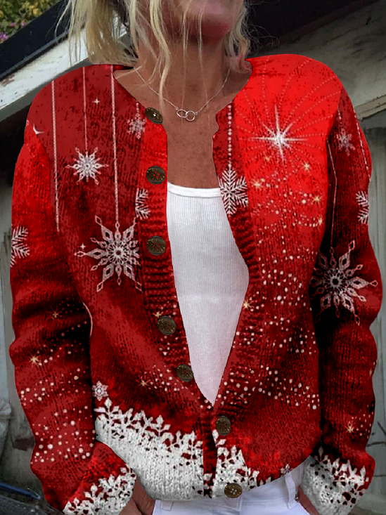 Knitted Casual 3D Printing Cardigan