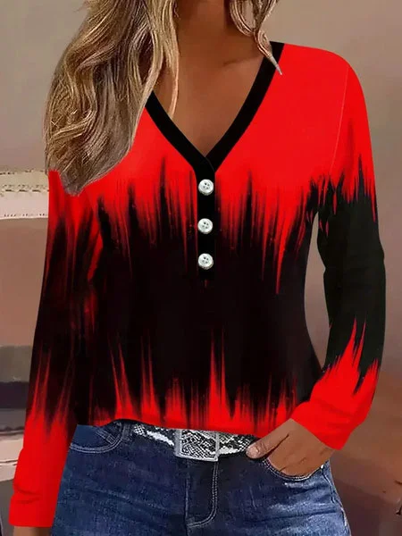 V Neck Loose Halloween Casual T-Shirt