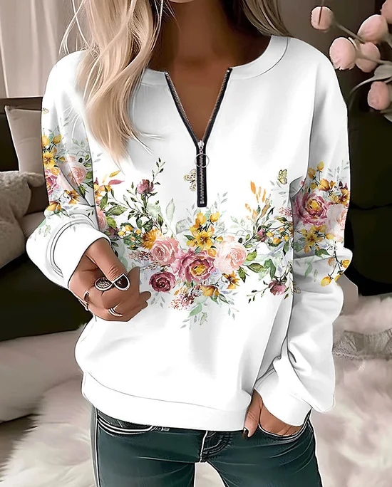Casual Crew Neck Sweatshirt
